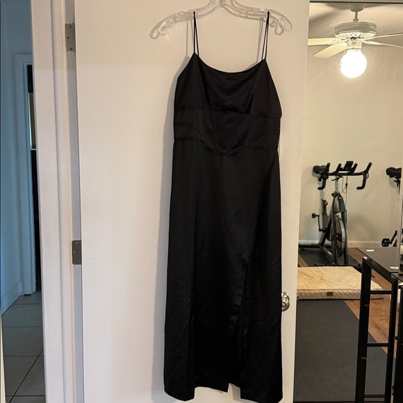 Jason Wu corset style spaghetti strap midi/maxi dress black Size Medium - Picture 2 of 12